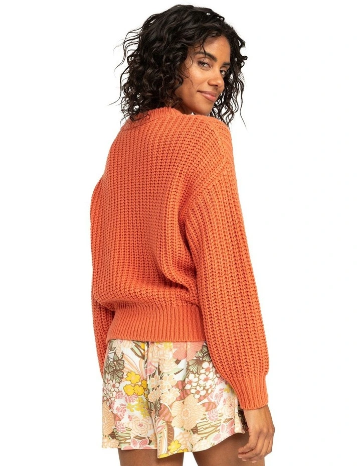 Coming Home Crew Neck Jumper in Apricot Brandy