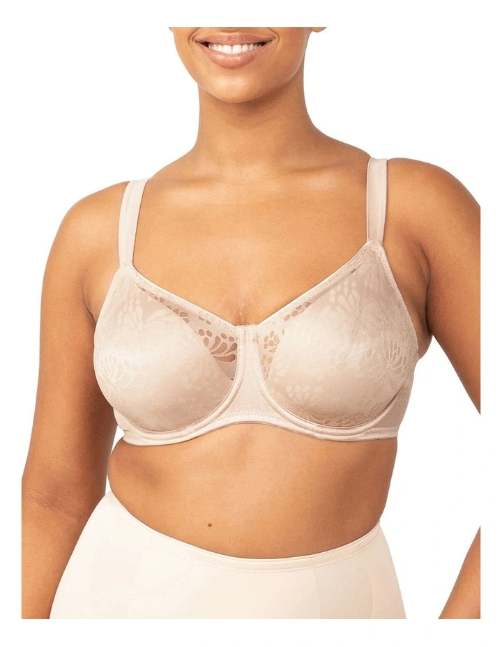 Lacy Minimiser Bra in Beige