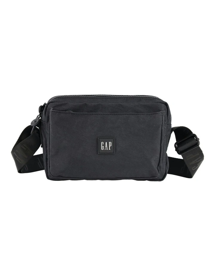 Nylon Cross-Body Bag in Black