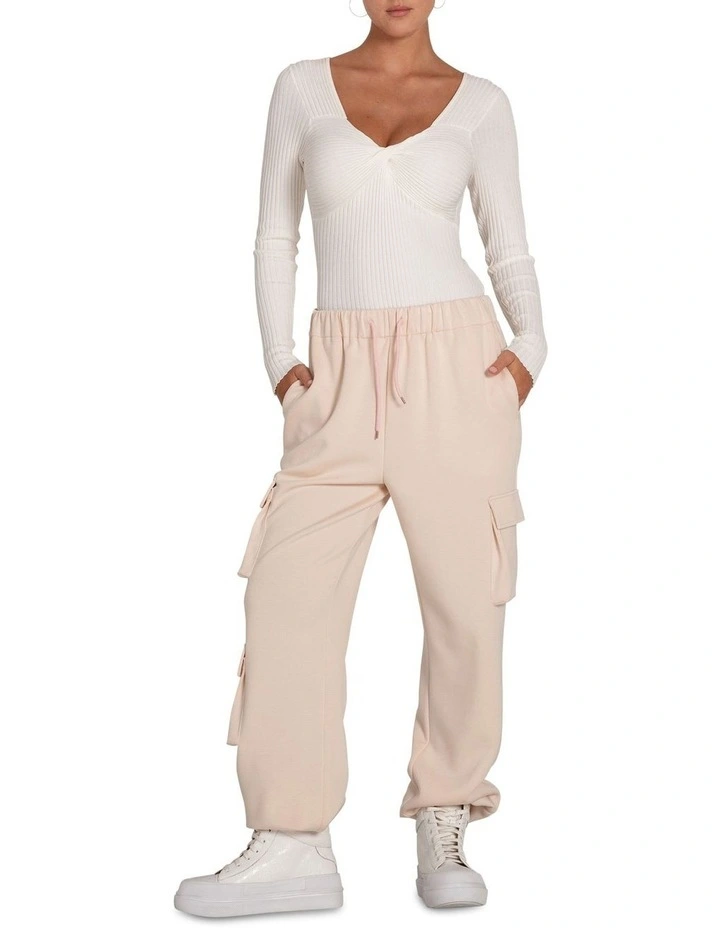 Perfect Match Cargo Trackpants in Cream