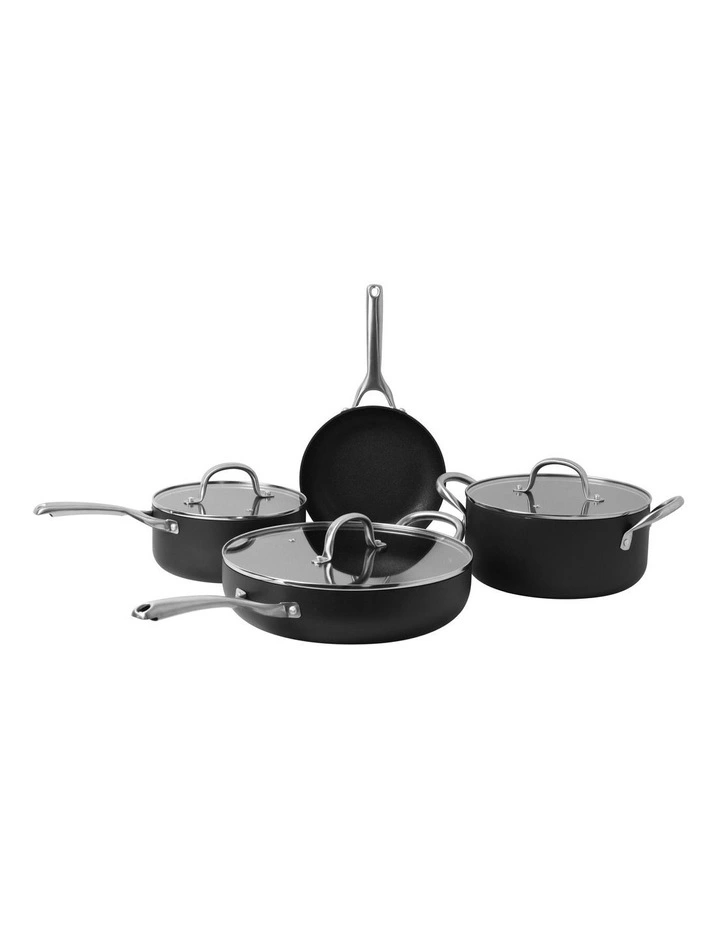 Meteore Non-Stick Starter Cookware Set 4 Piece in Black