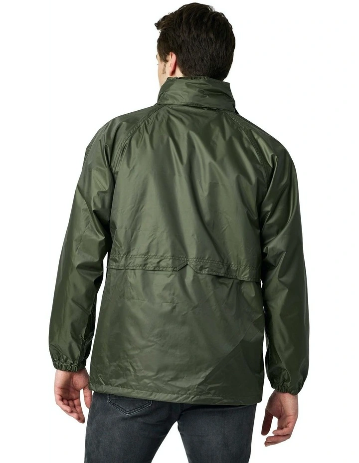 Stowaway Waterproof Rain Jacket in Khaki