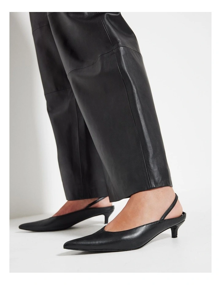 The Scout Leather Slingback in Black