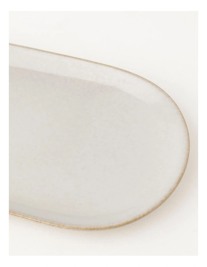 Esperance Wiped Edge Oblong Platter in White/Sand