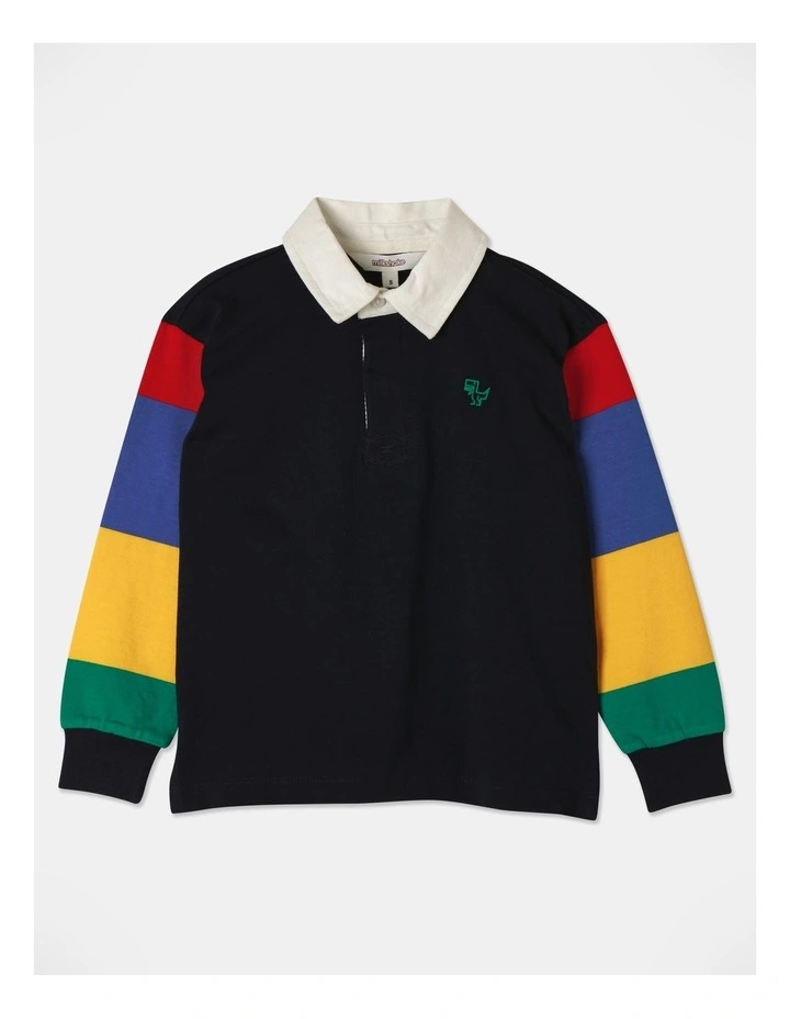 Long Sleeve Rugby Shirt in Navy