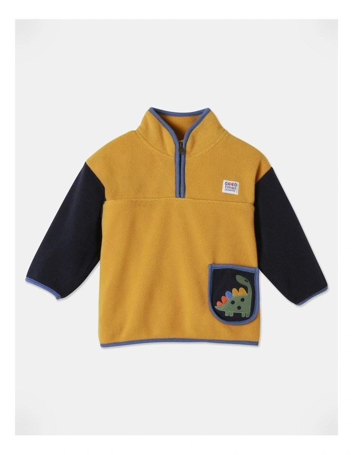 Sparky Fleece Top in Mustrard