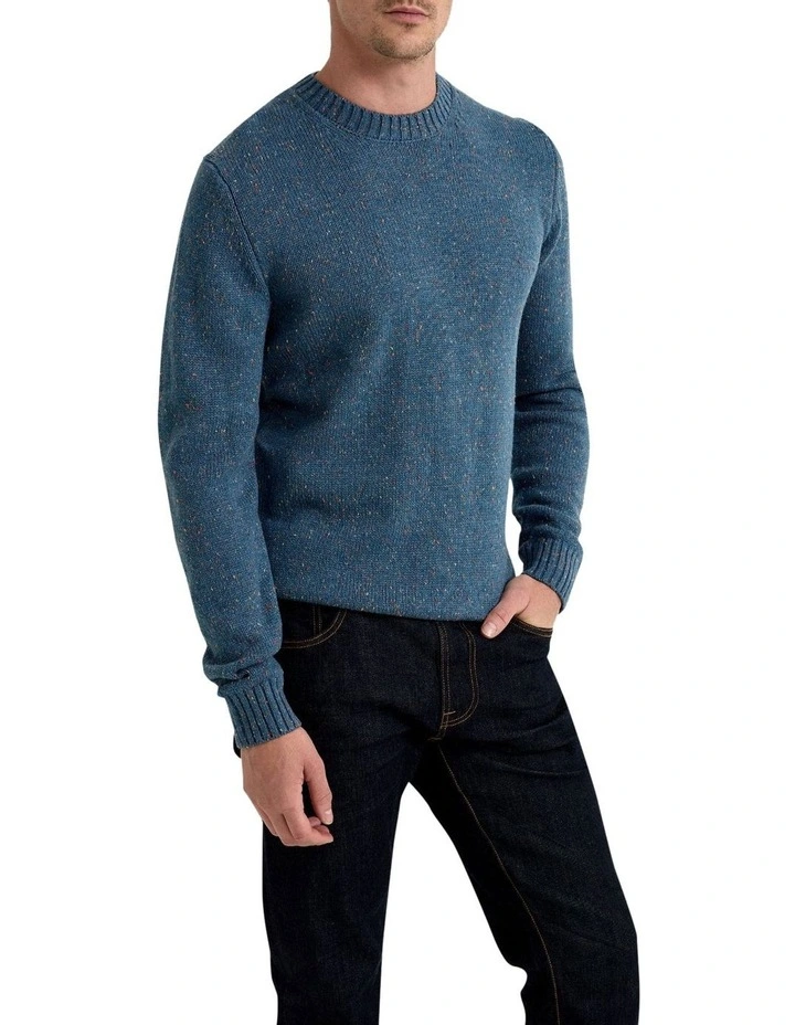 Bently Donegal Crew Neck Knit Top in Blue