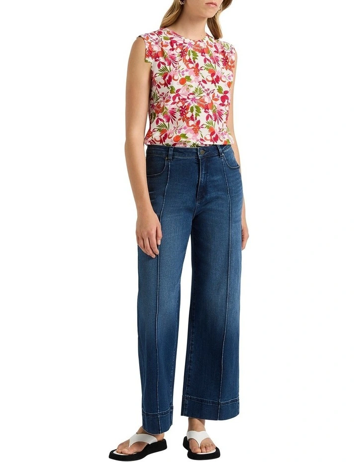 Fruit My Shot Silk Top in Ivory Multi