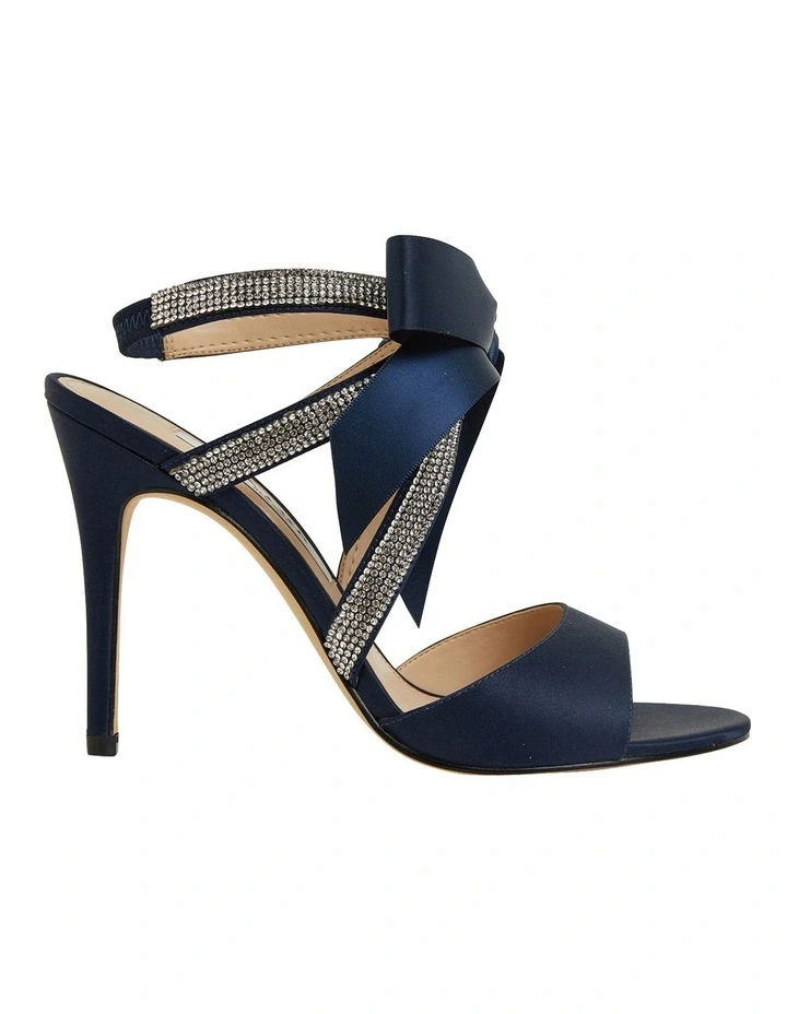 Claudia New Navy Satin Sandals