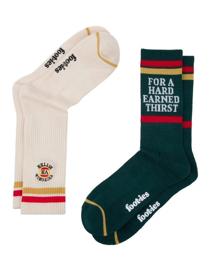 Hard Earned Thirst Sneaker Socks 2 Pack in Multi