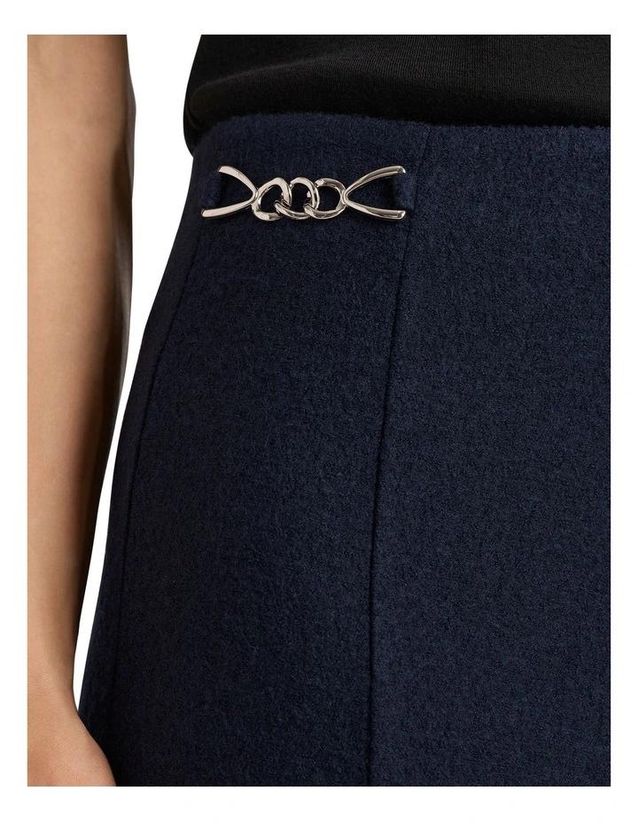 Felted Wool Skirt in Deep Sea