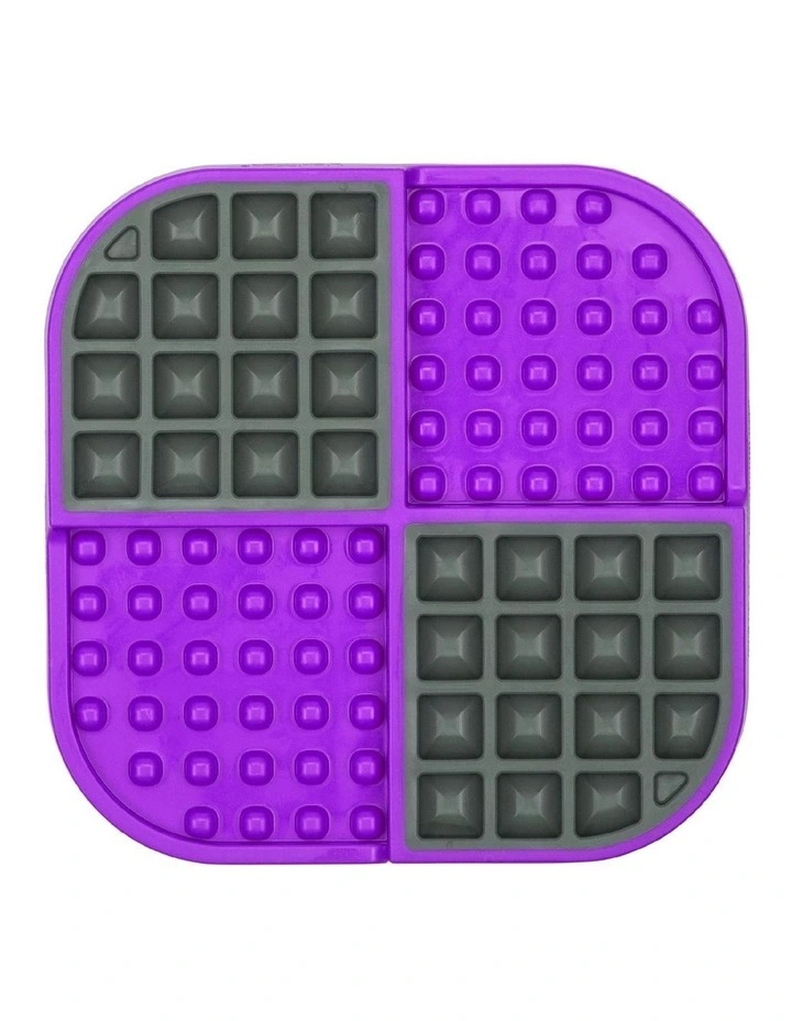 Slomo Wet & Dry Double Slow Food Cat Bowl in Black/Purple