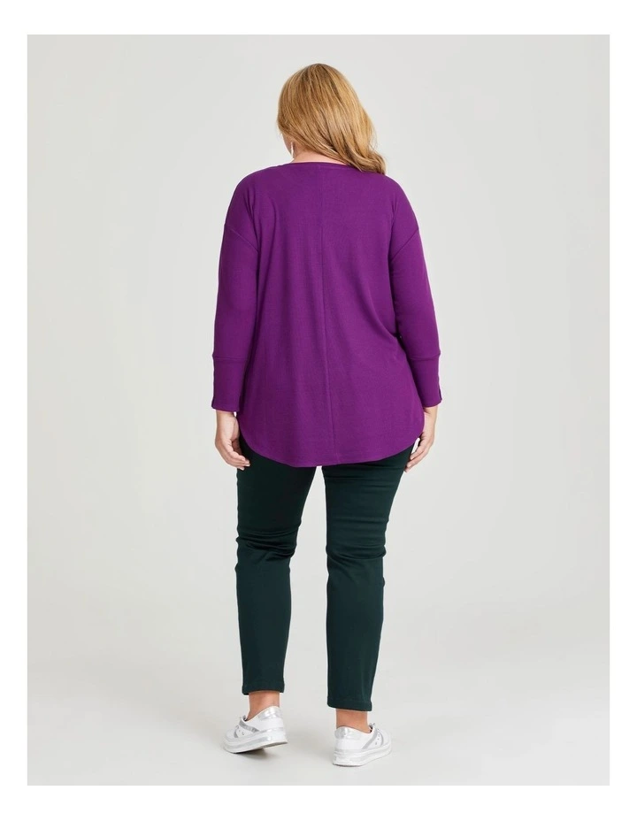 Rib Hi-lo Top in Orchid Violet