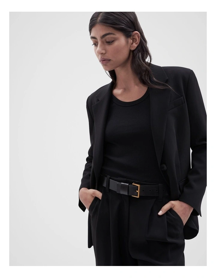 Acetate Tailored Blazer in Black