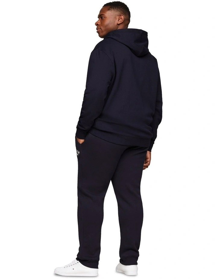 Big and Tall Arched Varsity Zip Sweat Top in Navy