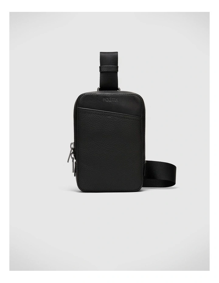 Leather Crossbody Bag in Black