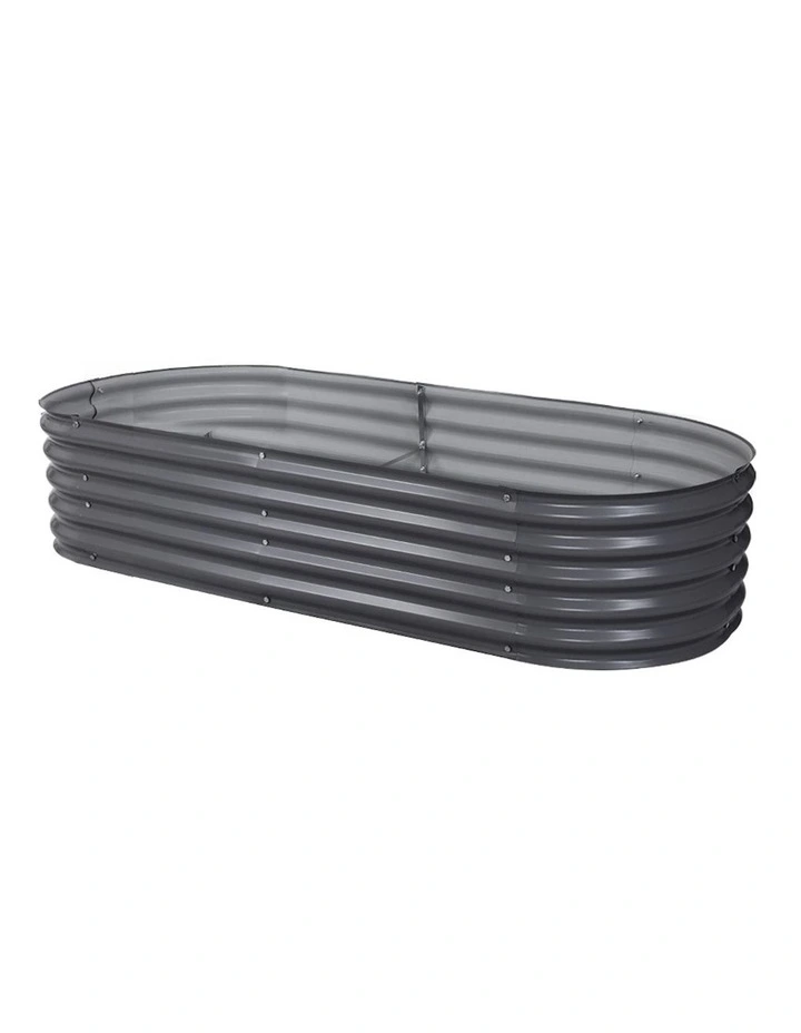 Raised Garden Bed 160X80X42cm in Aluminium Grey