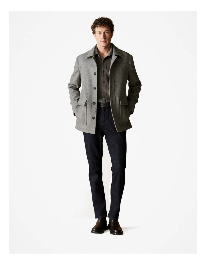 Regular Fit Cotton Cord Shirt in Smoke