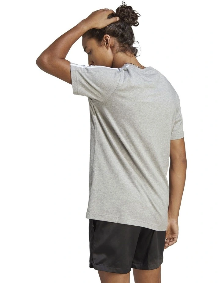 Essentials 3-Stripes T-shirt in Medium Grey Heather