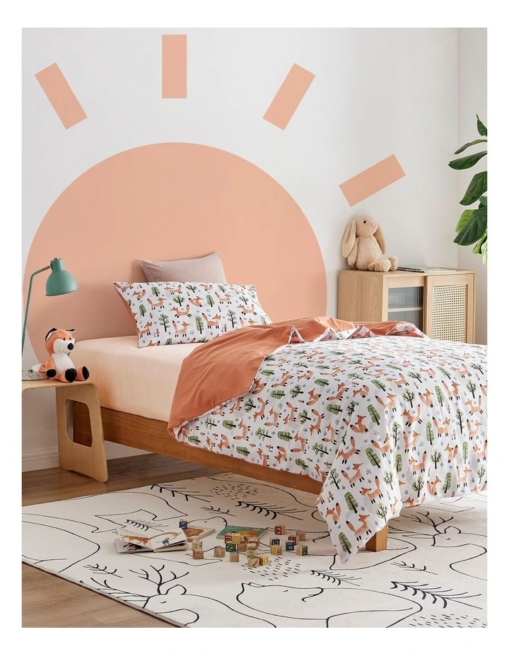 Shy Fox Quilt Cover Set in White