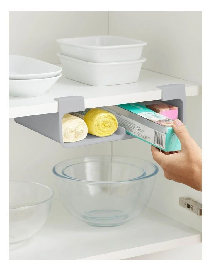 Cupboard Store Film Foil and Bag Organizer in Grey