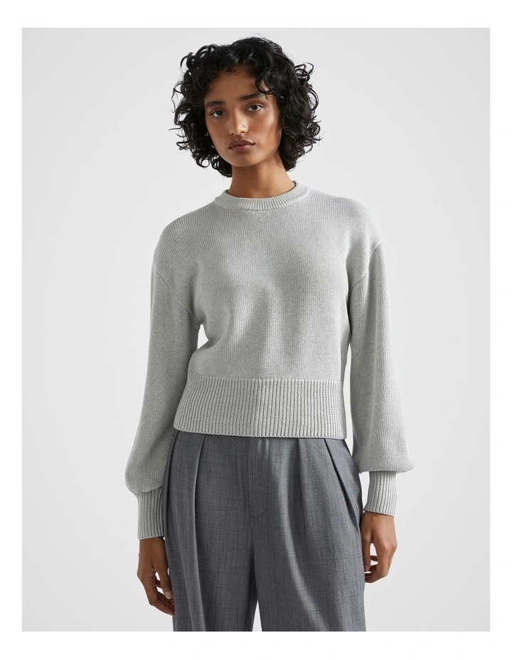 Cotton Rib Easy Knit in Silver Marle
