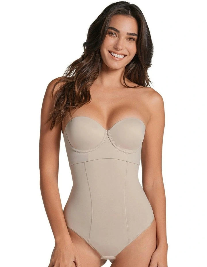 Extra-High Waisted Sculpting Tummy Control Thong in Nude