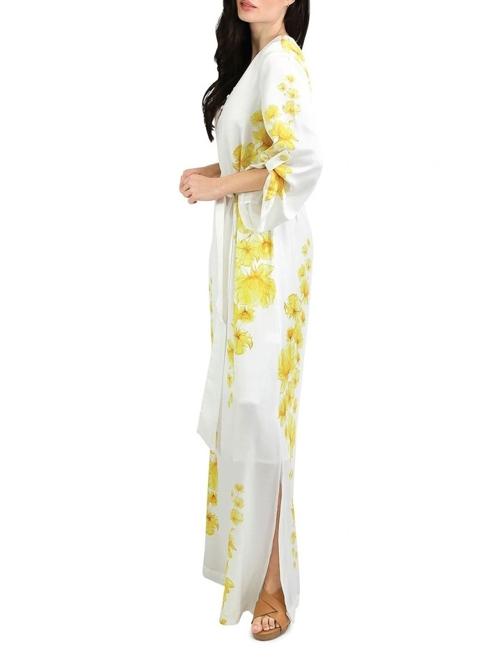 The Botanist Maxi Dress in White/Yellow