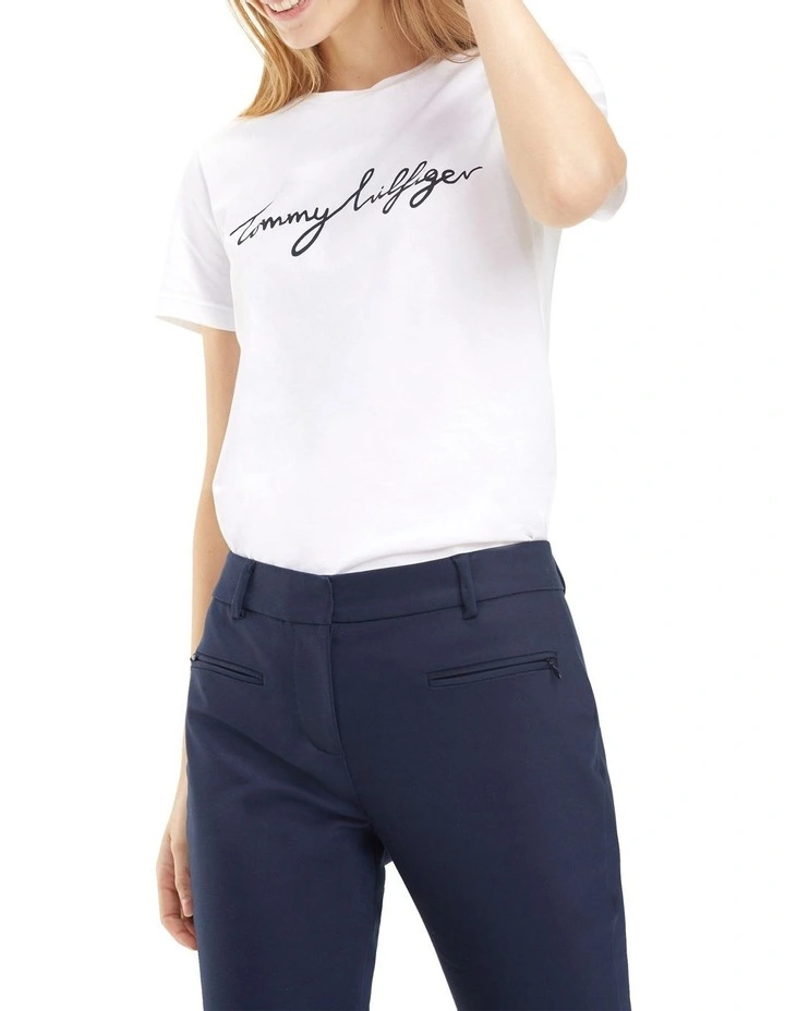 Crew Neck Graphic Tee in White
