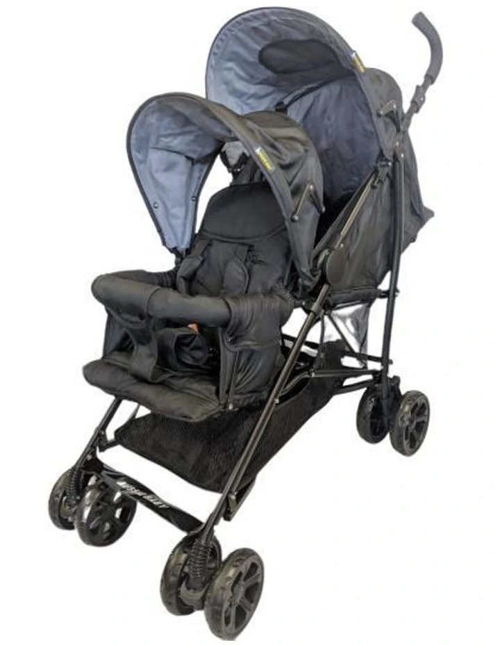 Aussie Baby Vitesse Deux Tandem Stroller Black