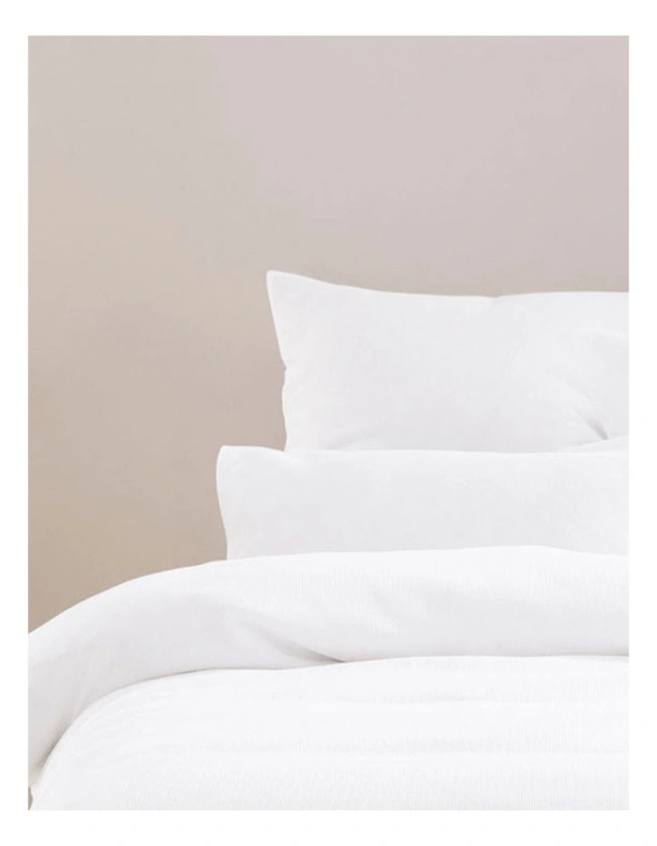 Micro Waffle Quilt Cover Set in White