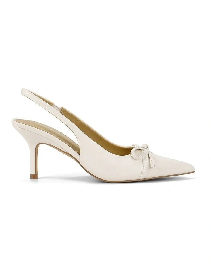 Singh Slingback Heels in Chalk Leather