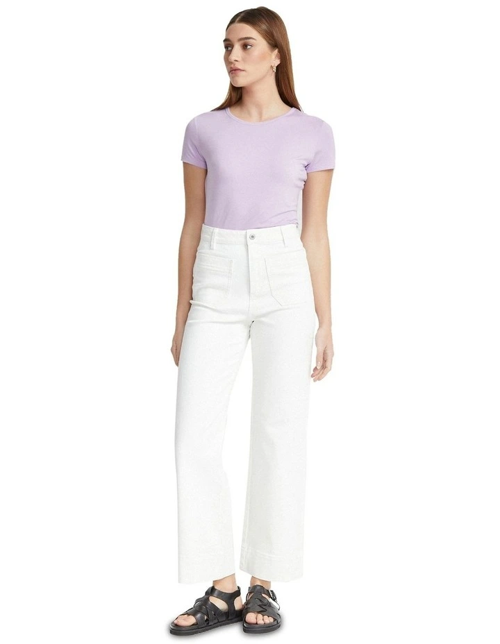 Imogen Fine Knit Crew Neck T-shirt in Lilac