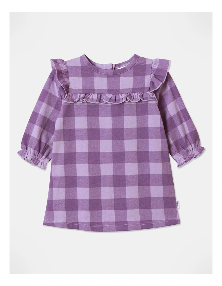 Frill Dress in Deep Purple