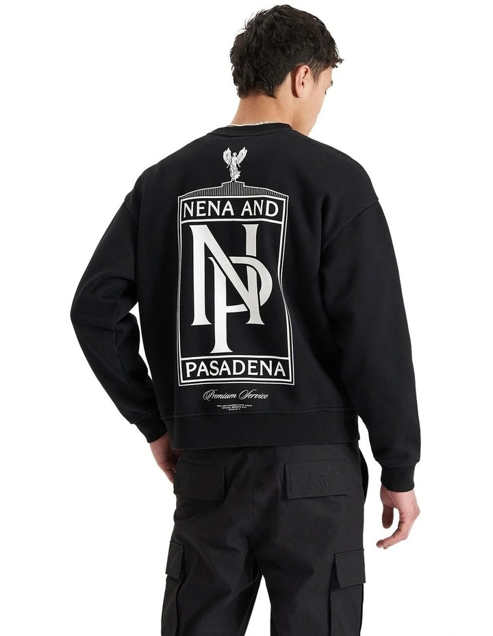 Wright Heavy Box Fit Sweater in Jet Black