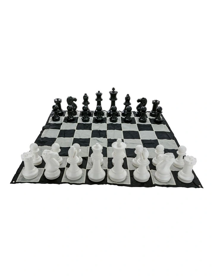 Mega Size Plastic Outdoor Chess Game Set w/Mat 1.5x1.5m