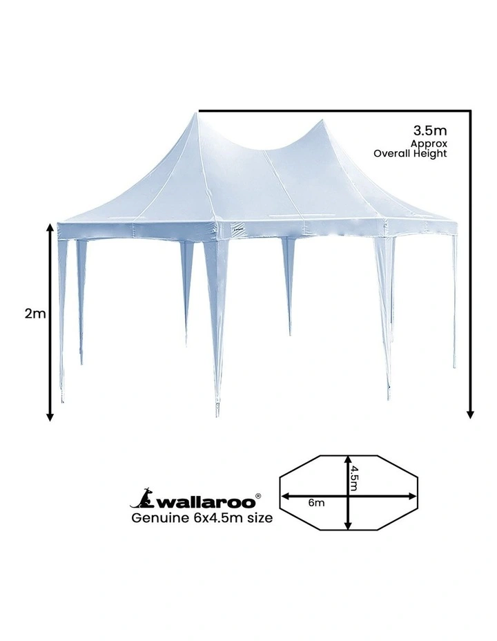 Wedding Gazebo Marquee with Sidewalls 6x4.5m in White