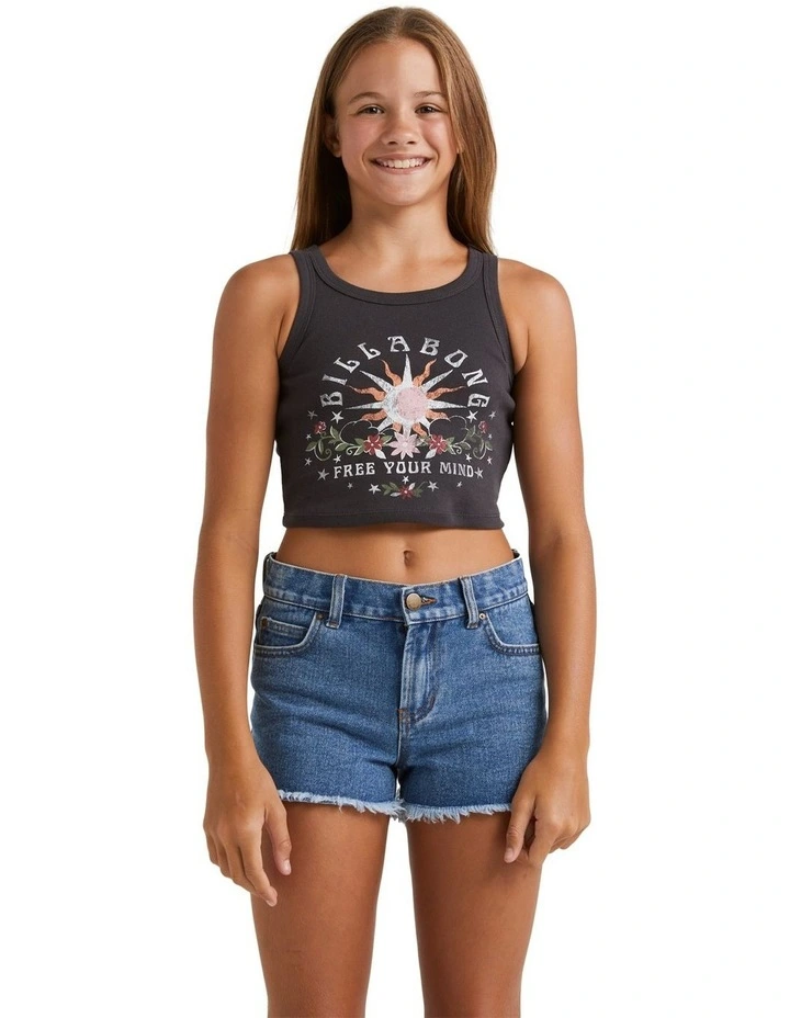 Free The Mind Crop Tank in Black Sands