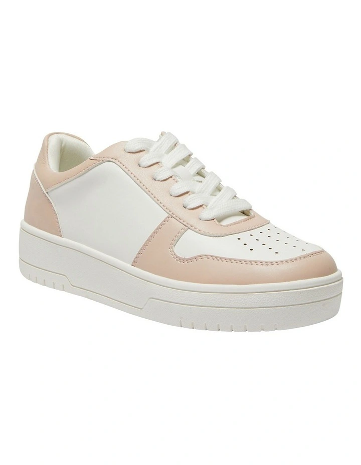 Fraser Smooth Sneakers in White/Blush
