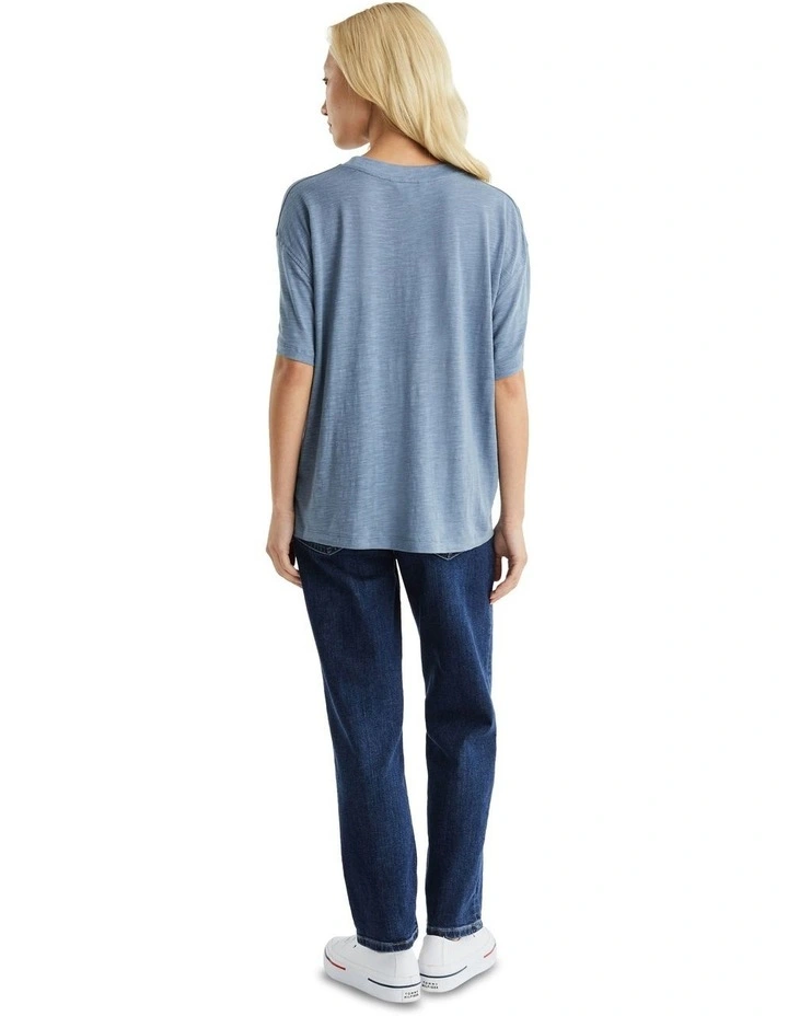 Crew Neck Relaxed T-shirt in Blue