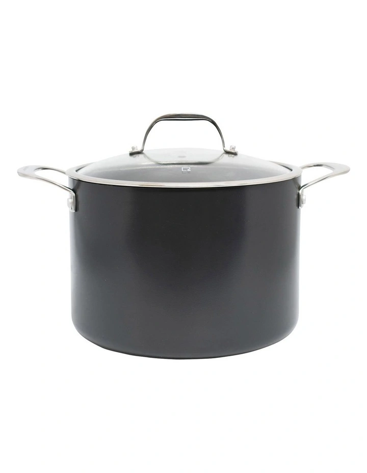 Re-Lite Stockpot With Glass Lid 7.5 L/24 Cm in Black