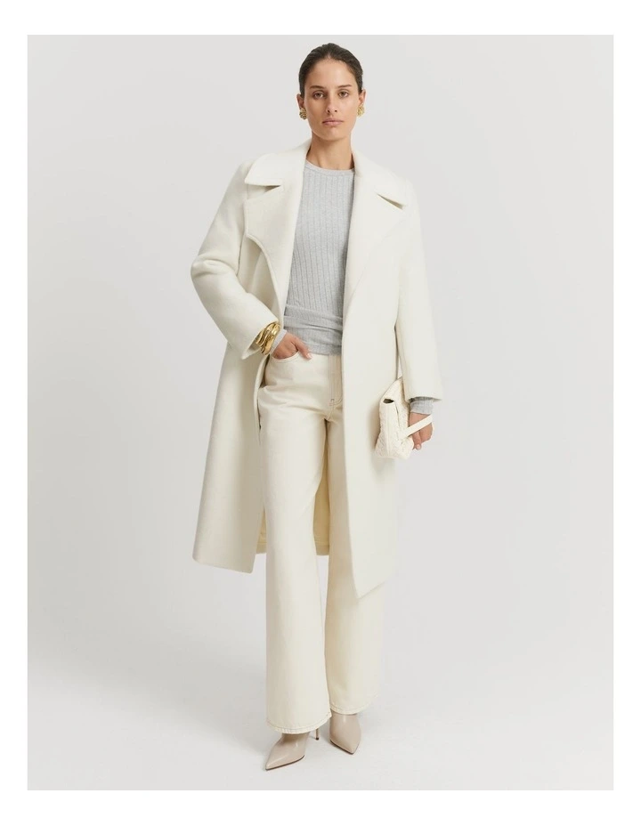 Long Sleeve Rib Top in Light Grey Marle