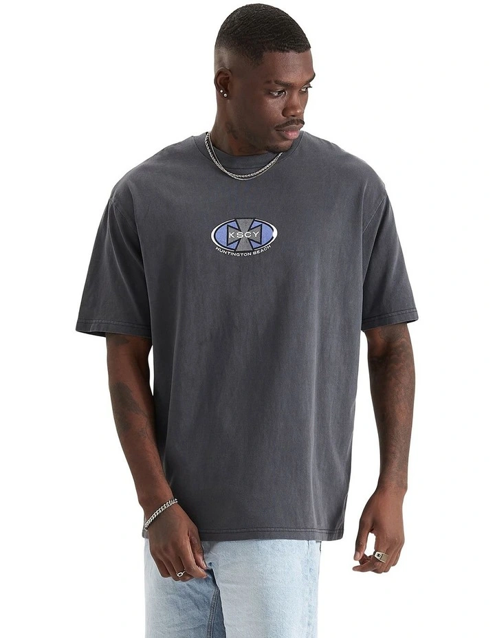 Gatekeeper Box Fit Tee in Pigment Asphalt