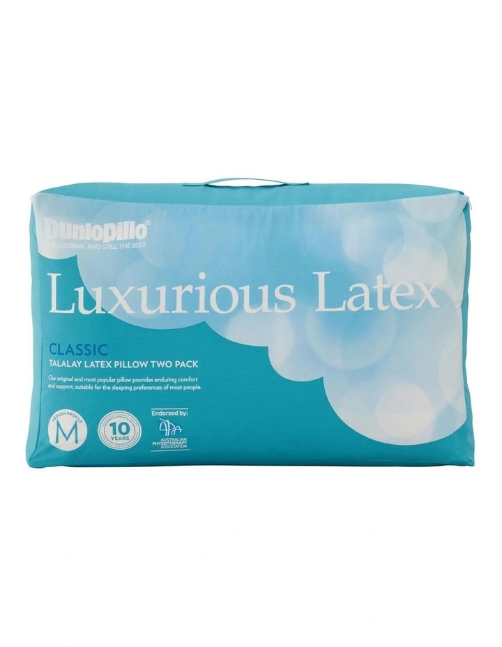 Luxurious Latex Classic, Medium Profile & Feel 2 Pack in White