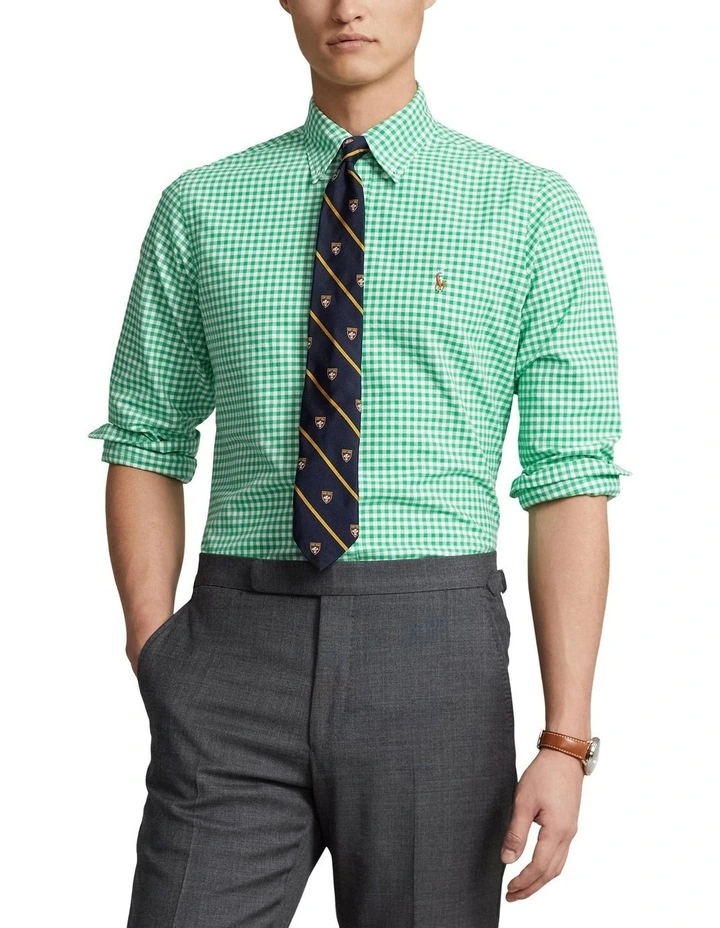 Classic Fit Gingham Oxford Shirt in Green