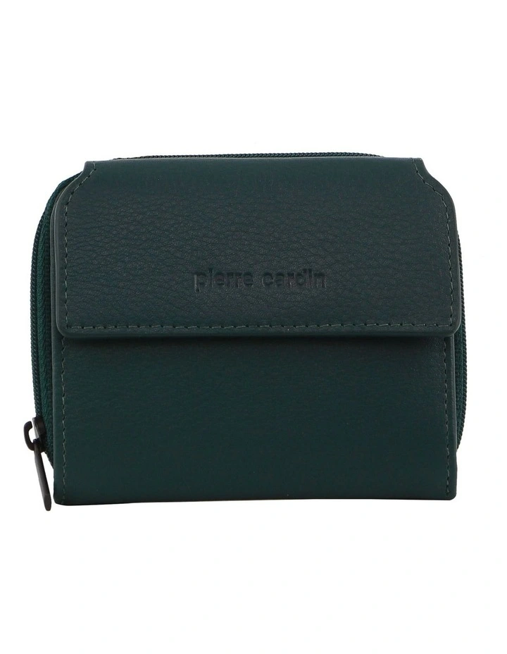Leather Small Bi-Fold Flap Wallet in Zirkon