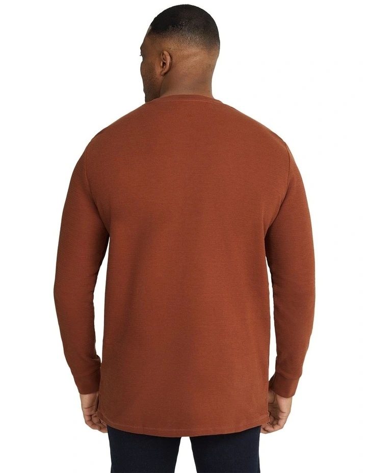 Textured Long Sleeve Top in Clay