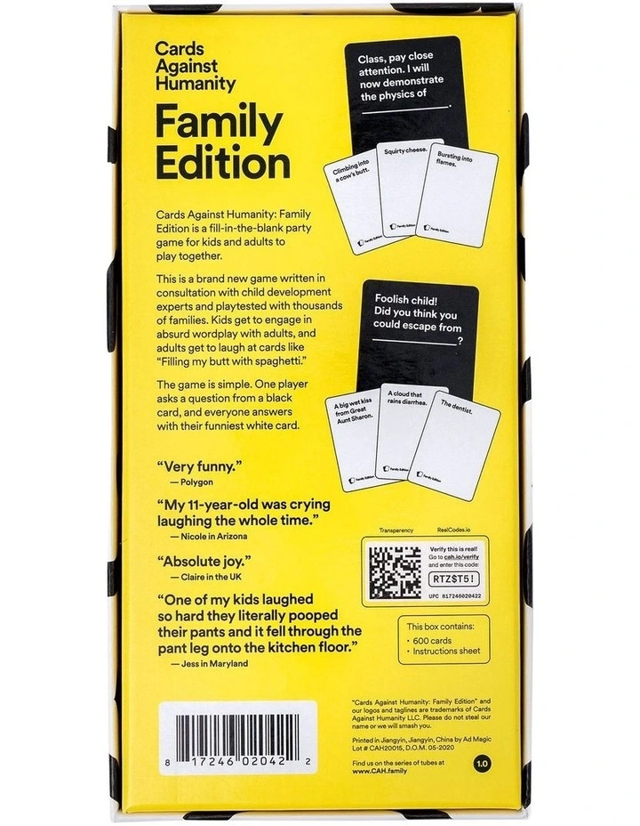 Cards Against Humanity Family Edition Card Game