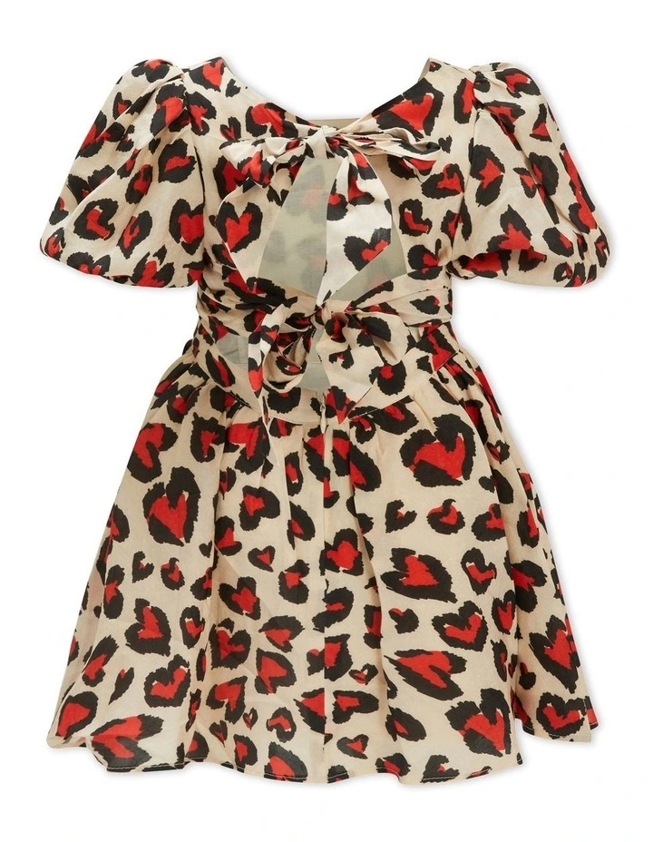 Marla Heart Mini Dress in Poppy Red
