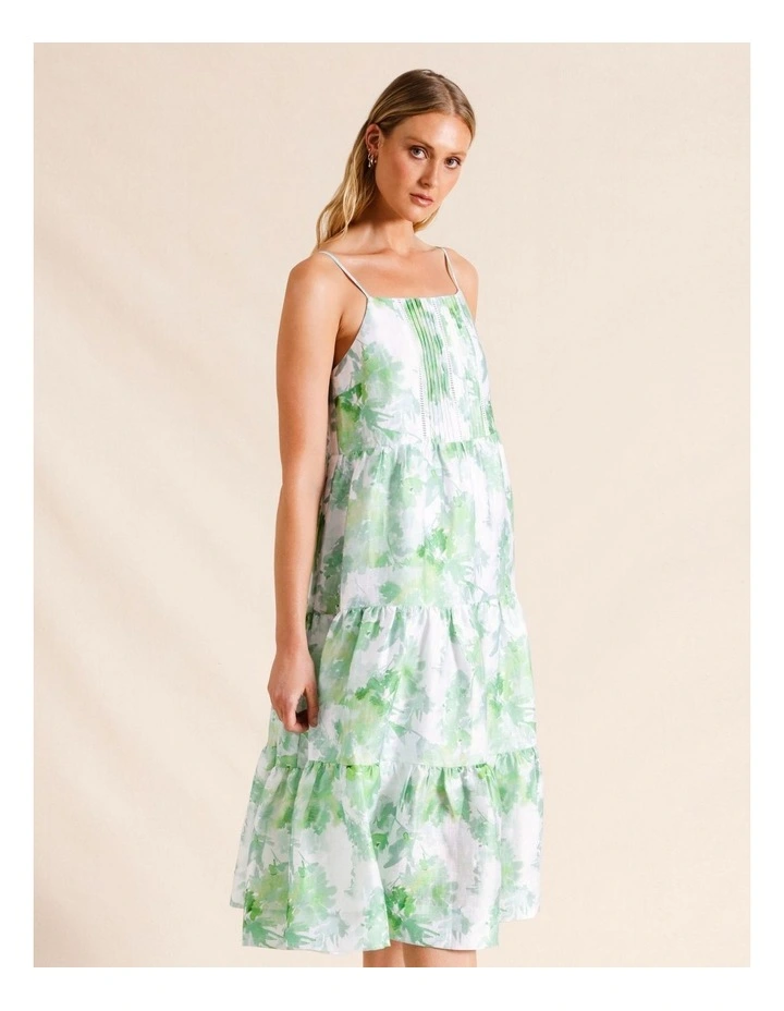 Square Neck Pintuck Maxi Dress in Assorted